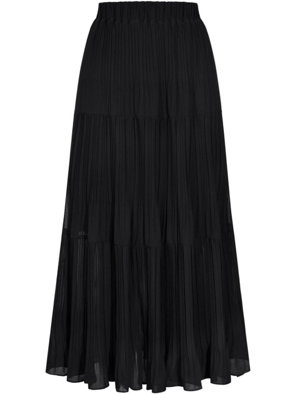 Summer High Waist Pleated Chiffon Maxi Skirt - Flowy Long Skirt with Underskirt